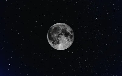 Moon Centered in a Starry Sky HD Wallpaper