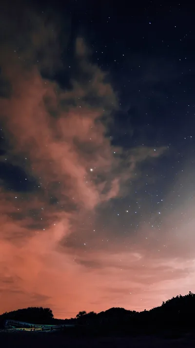Stars Through a Red Night Haze HD Phone Wallpaper