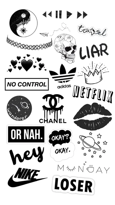 Fond Écran Noir Blanc Homemade Stickers, Cool Stickers, Printable