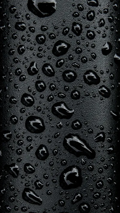 Water Beads on Matte Black Plastic HD Phone Wallpaper