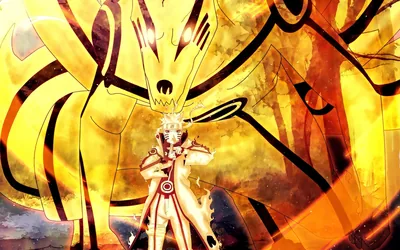 Nine-Tails Chakra Cloak in Gold HD Wallpaper