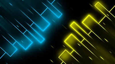 Cyan and Yellow Neon Bars HD Wallpaper
