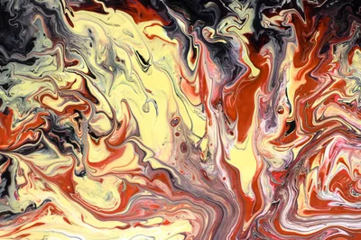 Red and Cream Fluid Paint Abstract HD Wallpaper