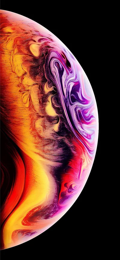 Orange and Purple Swirl Planet HD Phone Wallpaper