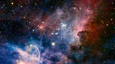 Colourful Star Cluster Inside a Nebula HD Wallpaper