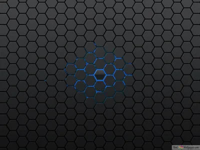 Hexagon Grid with a Blue Glow Patch HD Wallpaper