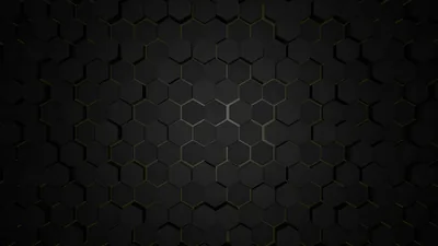 Black Hexagon Honeycomb Pattern HD Wallpaper