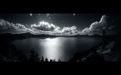 lake, Landscape, Clouds, Black, White Wallpapers HD Desktop and Mobile Backgrounds