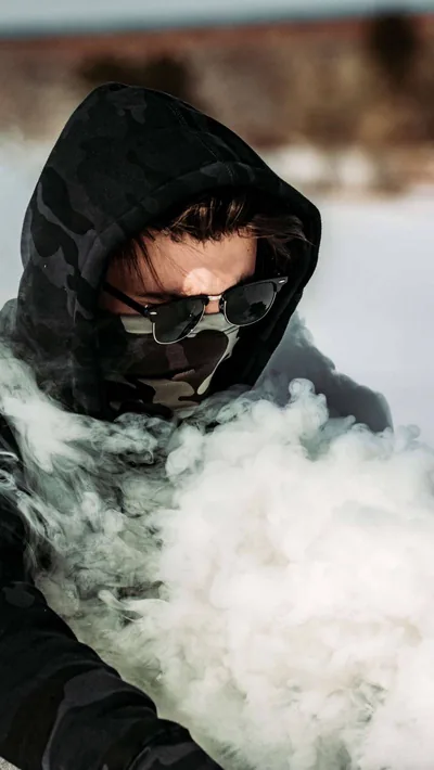 wallpaper boy, mask, smoke, glasses, hood iphone se 5s 5c 5 for paral