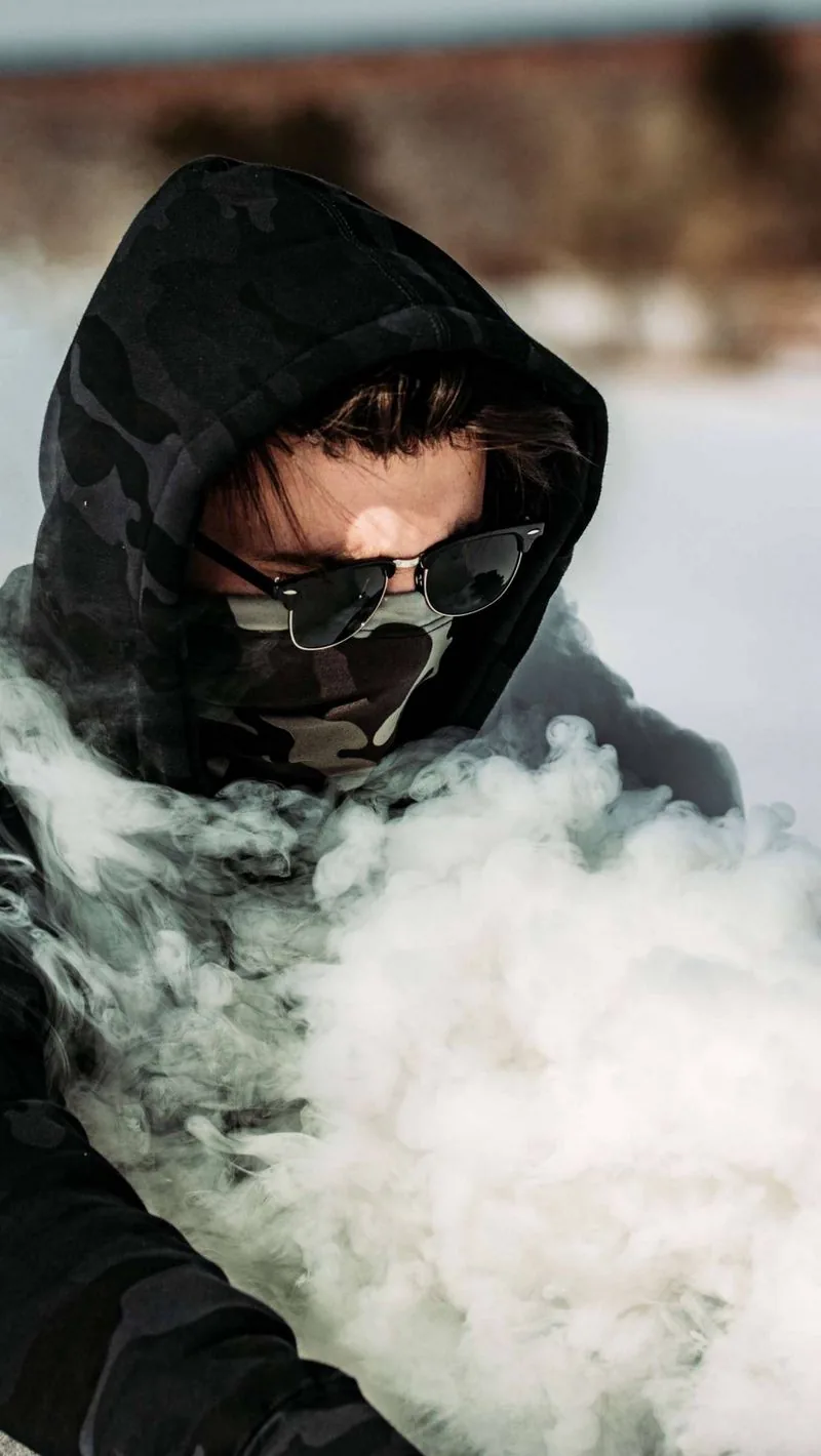 wallpaper boy, mask, smoke, glasses, hood iphone se 5s 5c 5 for paral