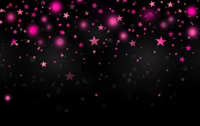 Pink Stars and Bokeh on Black HD Wallpaper