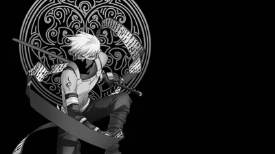 White-Haired Swordsman and Ornate Circle HD Wallpaper