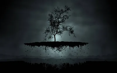 Cool Black Tree Aesthetic Desktop Wallpaper