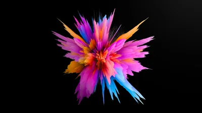 Color burst Wallpaper 4K, Black background, Colorful