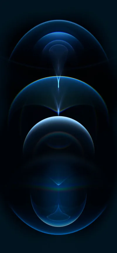 Stacked Blue Arcs on Near-Black HD Phone Wallpaper