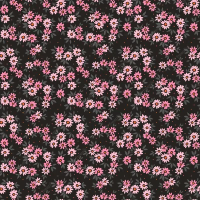 Pretty Black Flowers Design Wallpaper