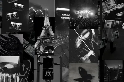 Black and White City Collage HD Wallpaper