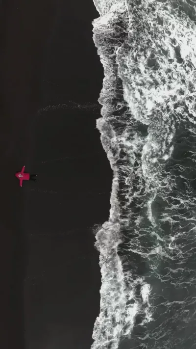 Ocean with Black Sand