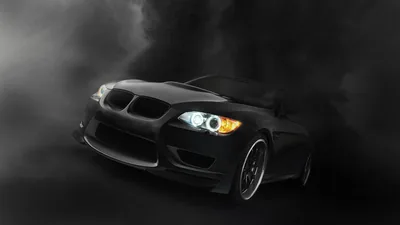 Wallpaper black, lights, BMW, BMW, dark, twilight, black car for mobile and desktop