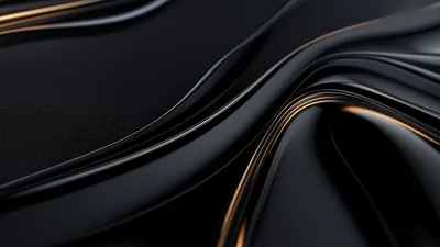 Glossy Black Folds with Gold Lines HD Wallpaper