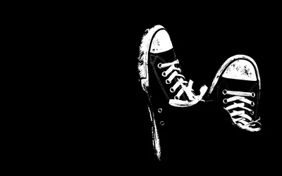 Sneakers in Black and White HD Wallpaper