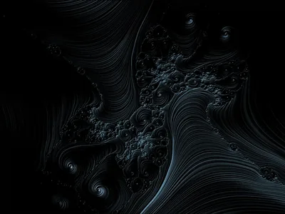 Dark Fractal Swirls in Cold Blue HD Wallpaper