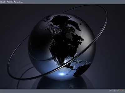 Metallic Globe with an Orbit Ring HD Wallpaper