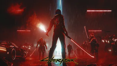 Cyberpunk 2077 Samurai in Red Rain HD Wallpaper