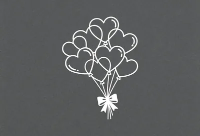 Free picture A heart shaped balloons tied with a bow, a simple design with a romantic