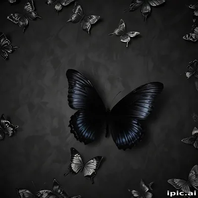 Elegant Display of Various Butterflies Against a Dark, Mysterious