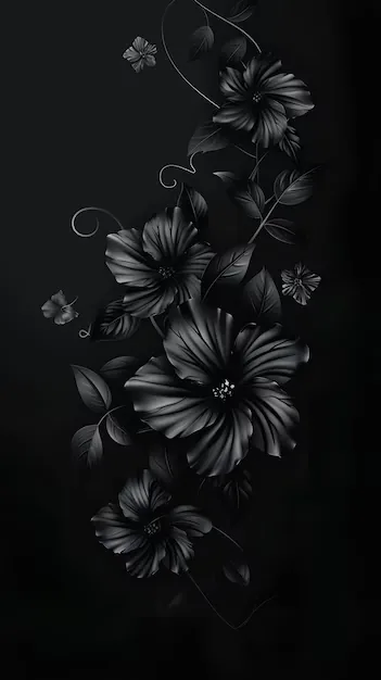 Aesthetic Black Flower Wallpaper Pictures
