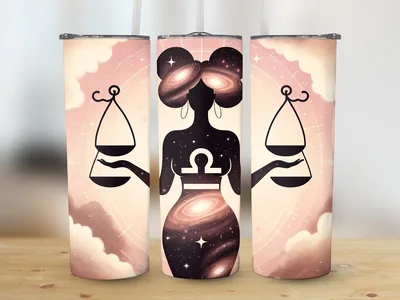 Libra Zodiac Black Woman Star Sign Black Girl Celestial 20oz Skinny