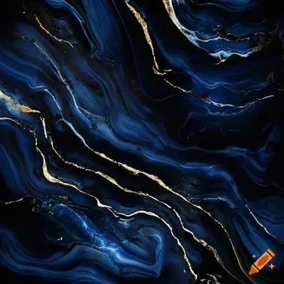 Black and deep blue marble background with golden accents on Craiyon
