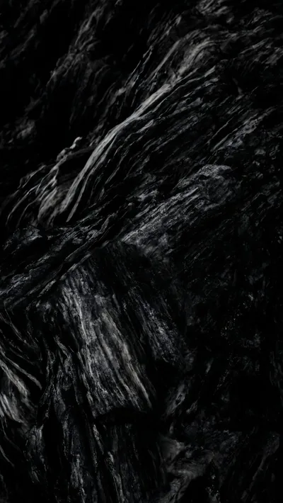 Pure Black Aesthetic Obsidian Dark Stone 4K Wallpaper