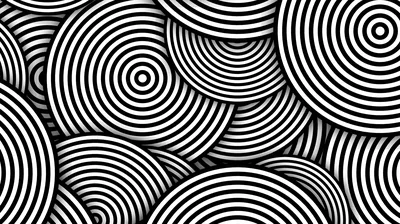 Black & White Circles Art Minimalist Abstraction 4K 5K HD Abstract Wallpapers