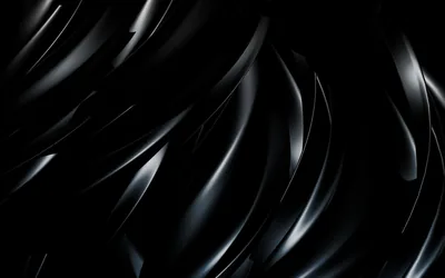 Glossy Black 3D Folds Close-Up HD Wallpaper