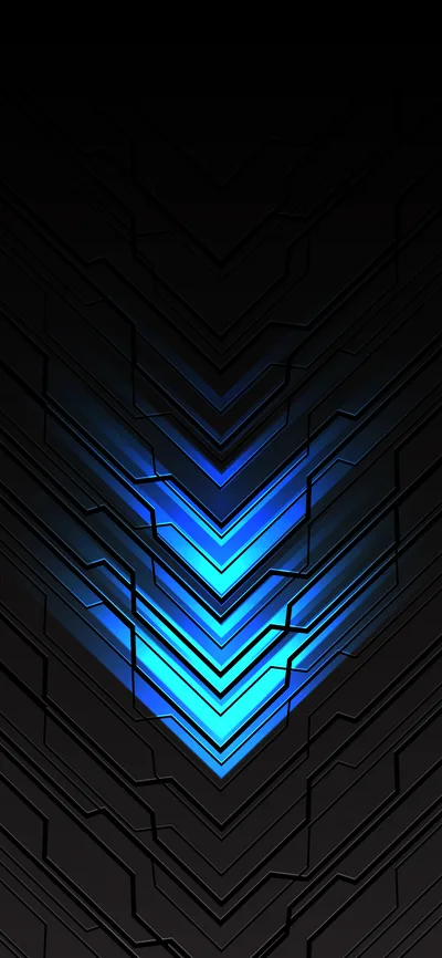 Blue Neon Arrows on Carbon Panels HD Phone Wallpaper
