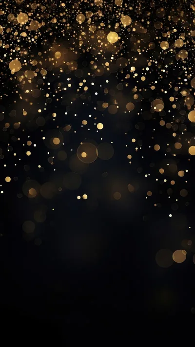 Gold Glitter Bokeh on Black HD Phone Wallpaper