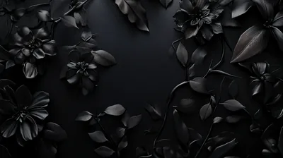 Black Flower Border with Empty Centre HD Wallpaper
