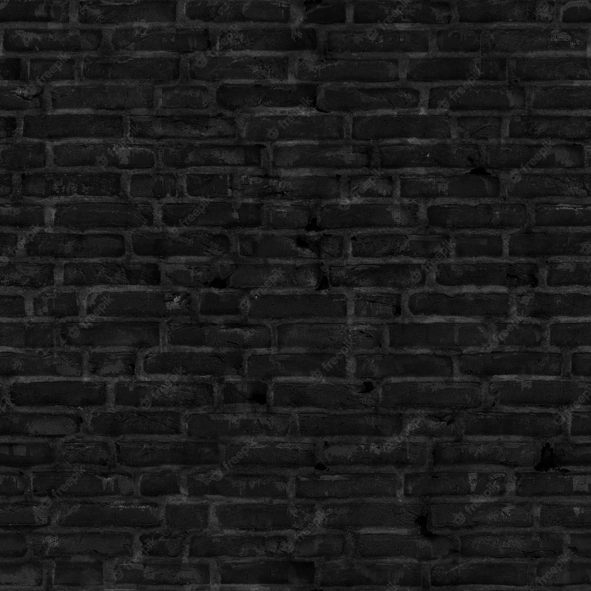 Premium Photo Black brick wall textured background