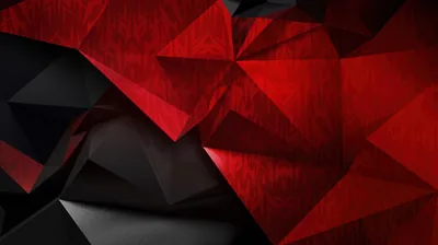 Red and Black Low Poly Shards HD Wallpaper