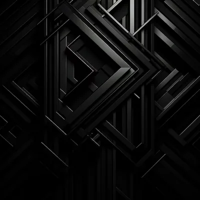 Black Geometric Frames Layered in Depth HD Wallpaper