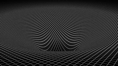 White Wireframe Grid With a Dip HD Wallpaper