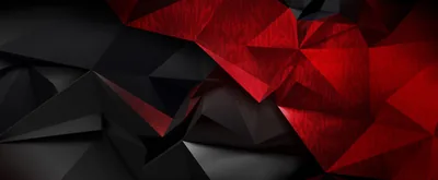 Red and Black Low Poly Crystal Shards HD Wallpaper