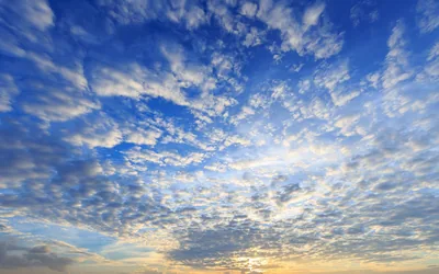 Dappled Clouds at Golden Hour HD Wallpaper