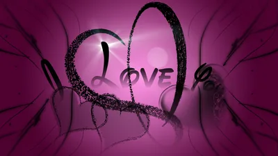 Artistic Heartbeat Black & Purple Love HD Wallpaper