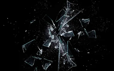 Shattered Glass Against Black HD Wallpaper