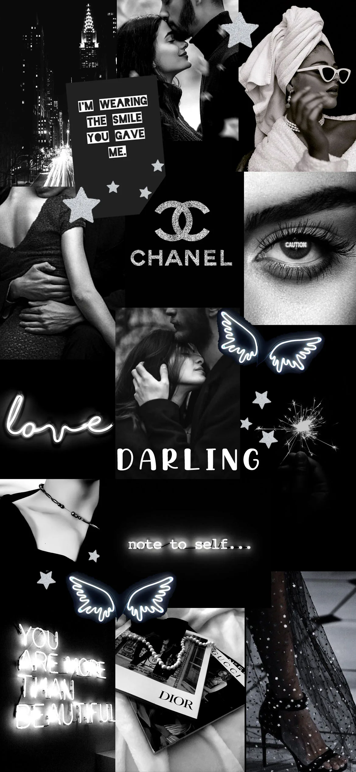 Black and White Wallpaper Collages Valentine s Day Collage for Phone & iPhone