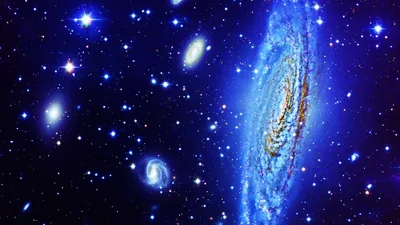 Blue Andromeda Galaxy Stars Black Sky HD Galaxy Wallpapers