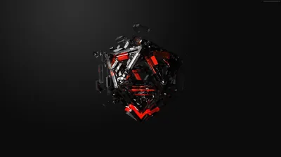Shattered 3D Object with Red Core HD Wallpaper